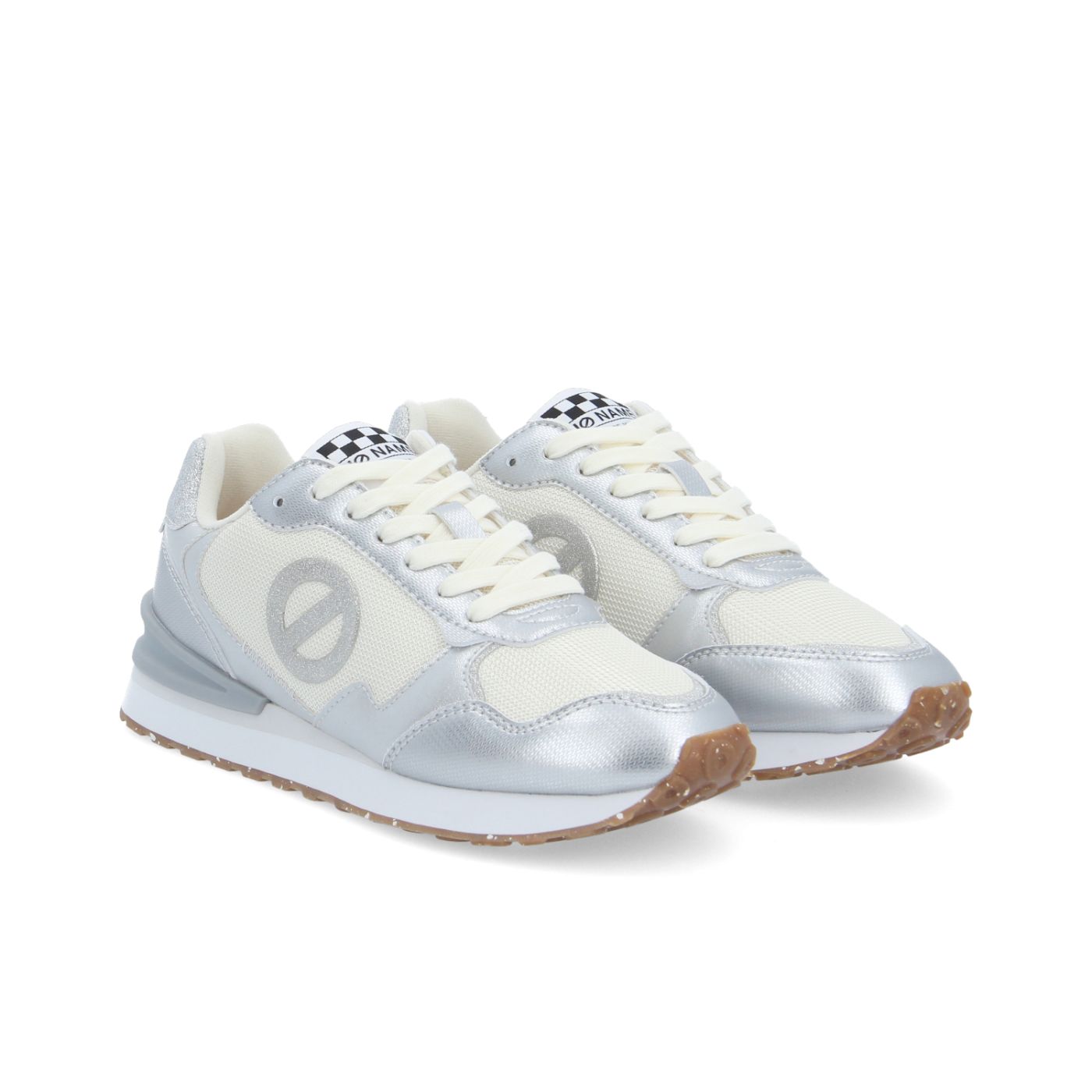 TOVA RUNNER W - STAMP/MESH/GLIT - BLANC CASSE/ARGENT